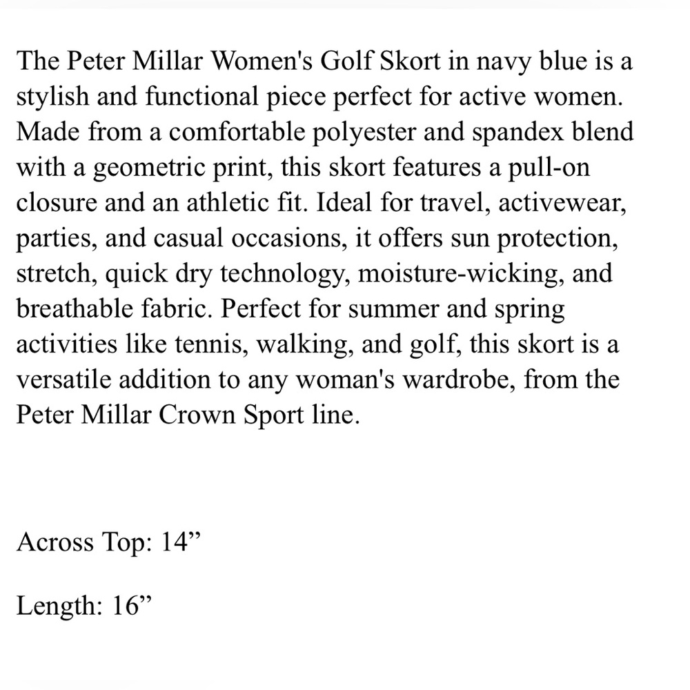 Peter Millar Womens Golf Printed Small Navy Blue Polyester Spandex - Picture 6 of 6